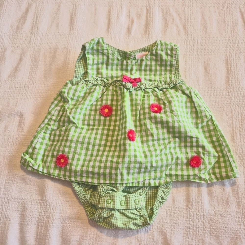 Gymboree girls size 3-6 Spring Blossom romper with ruffle tush VGUC